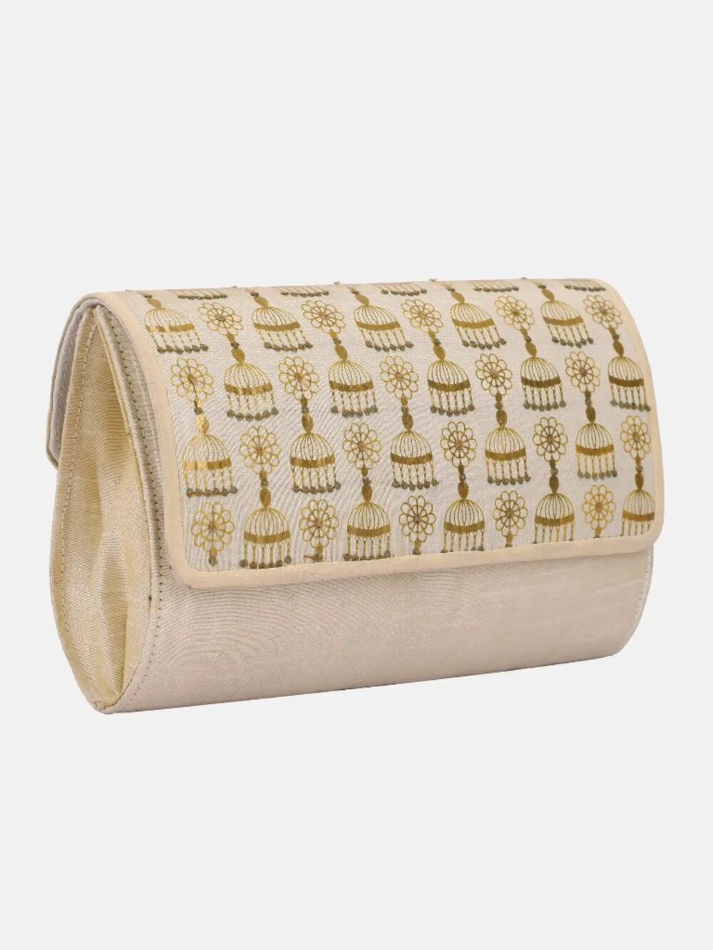 Aarong Ivory Printed Chosha Silk Purse